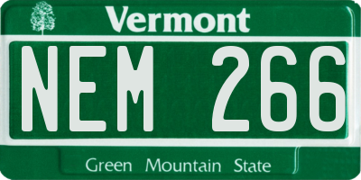 VT license plate NEM266