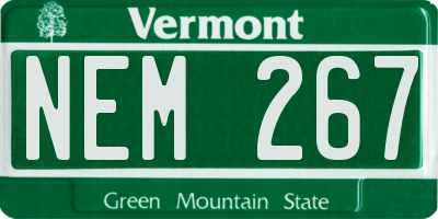 VT license plate NEM267