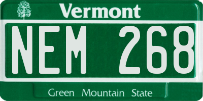 VT license plate NEM268