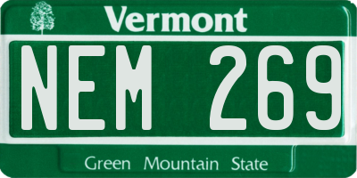 VT license plate NEM269