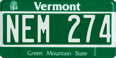 VT license plate NEM274