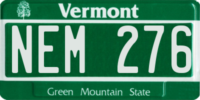 VT license plate NEM276