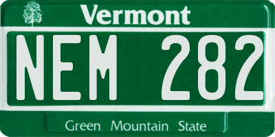 VT license plate NEM282