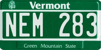 VT license plate NEM283