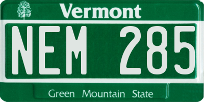 VT license plate NEM285