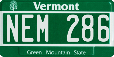VT license plate NEM286