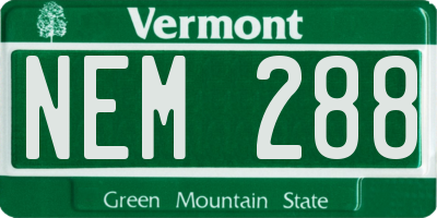 VT license plate NEM288