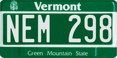 VT license plate NEM298