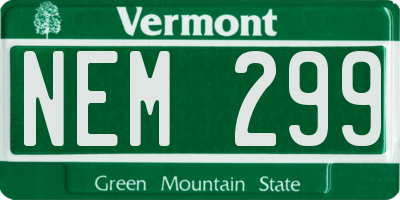 VT license plate NEM299