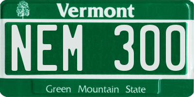 VT license plate NEM300