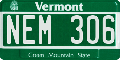 VT license plate NEM306