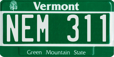 VT license plate NEM311