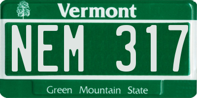 VT license plate NEM317
