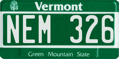 VT license plate NEM326