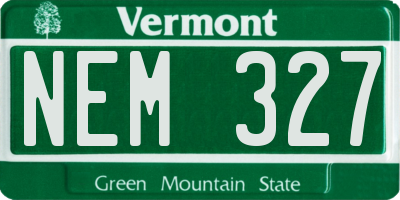 VT license plate NEM327