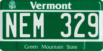 VT license plate NEM329
