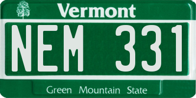 VT license plate NEM331