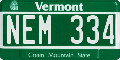 VT license plate NEM334