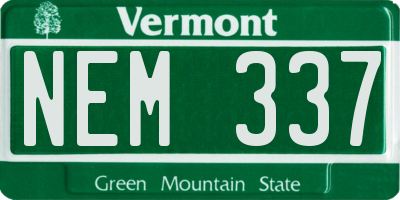 VT license plate NEM337