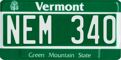 VT license plate NEM340