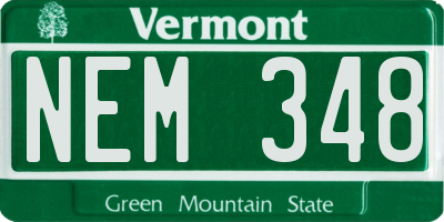 VT license plate NEM348
