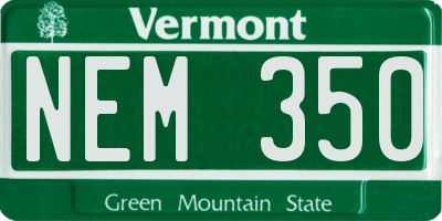 VT license plate NEM350