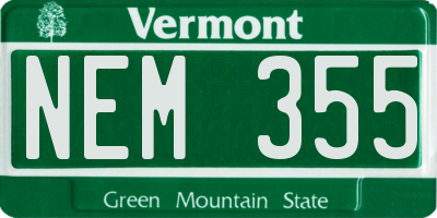 VT license plate NEM355
