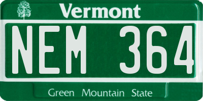 VT license plate NEM364