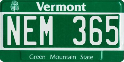 VT license plate NEM365