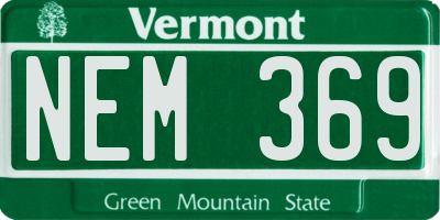 VT license plate NEM369