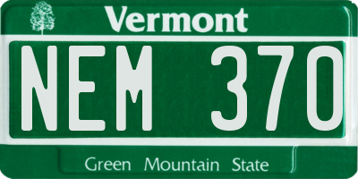 VT license plate NEM370