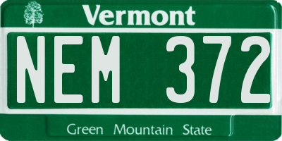 VT license plate NEM372