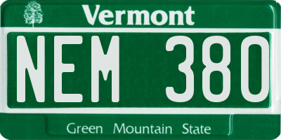 VT license plate NEM380