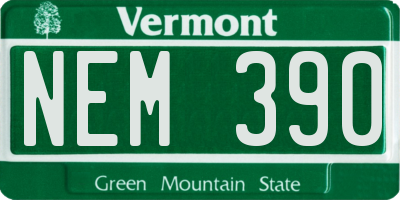 VT license plate NEM390