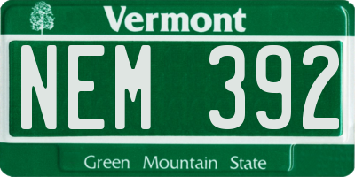 VT license plate NEM392