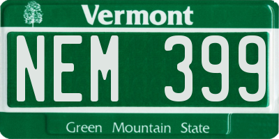 VT license plate NEM399