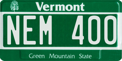 VT license plate NEM400
