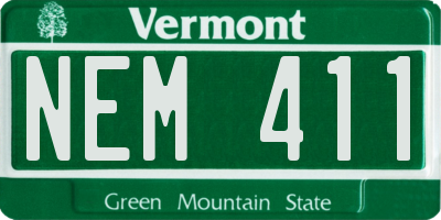 VT license plate NEM411