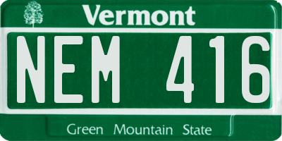 VT license plate NEM416