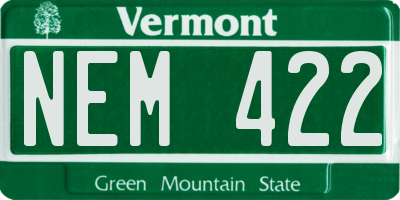 VT license plate NEM422