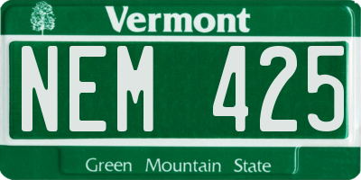 VT license plate NEM425