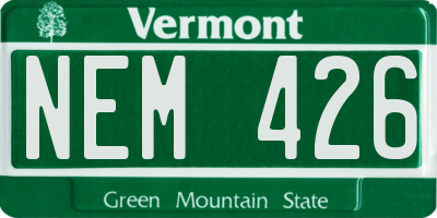 VT license plate NEM426