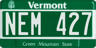 VT license plate NEM427