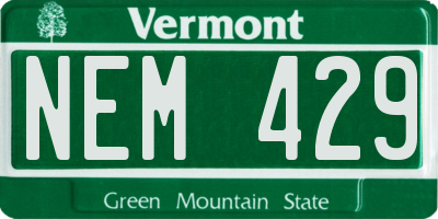 VT license plate NEM429