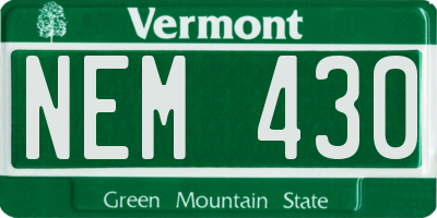 VT license plate NEM430