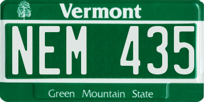VT license plate NEM435
