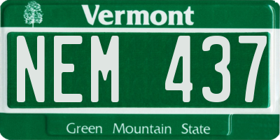 VT license plate NEM437
