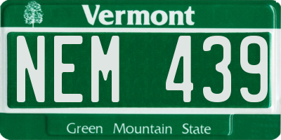 VT license plate NEM439