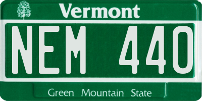 VT license plate NEM440