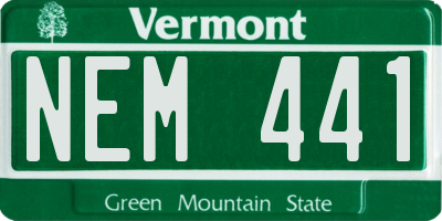 VT license plate NEM441